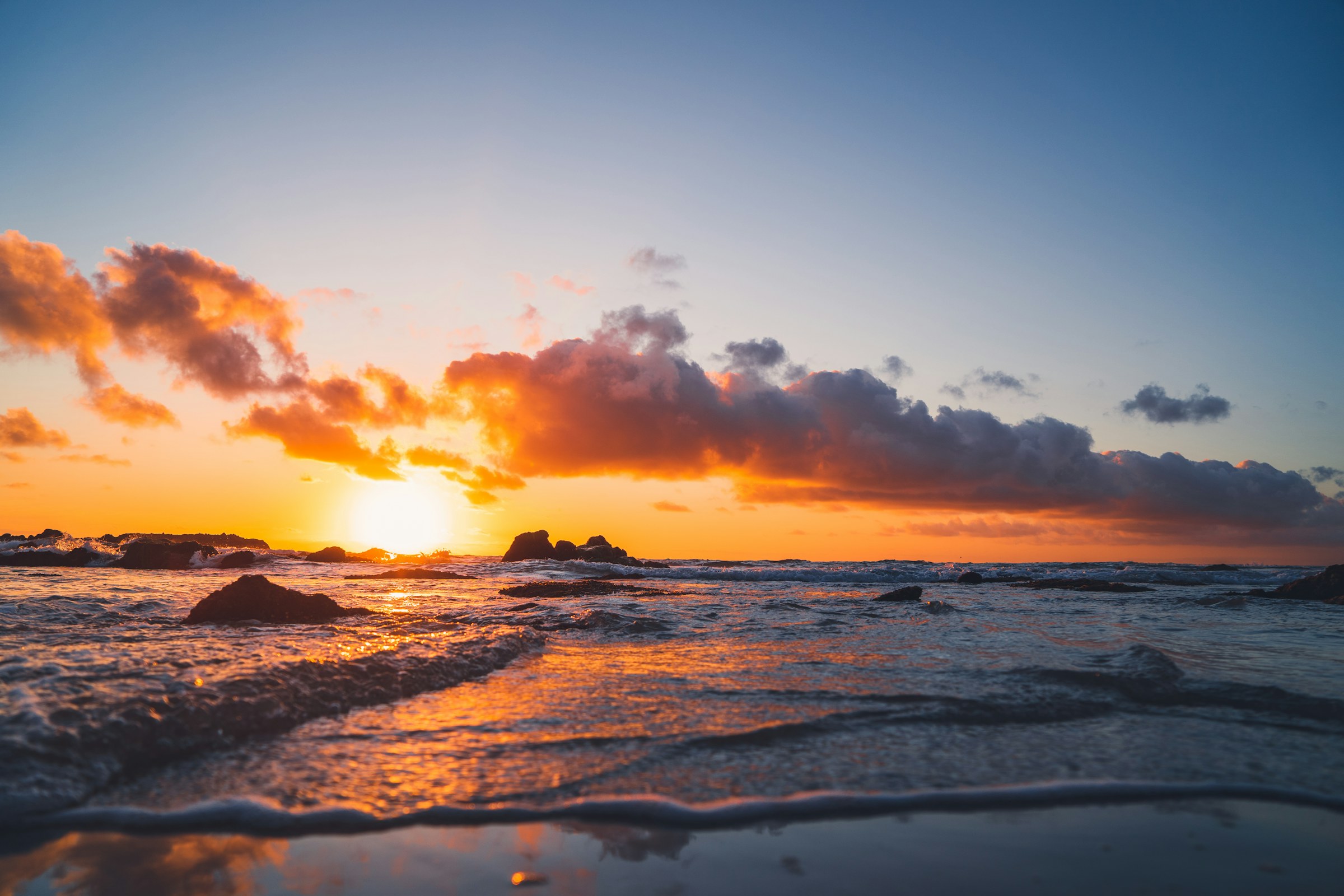Winter sunset over the Pacific at Laguna Beach, Orange County